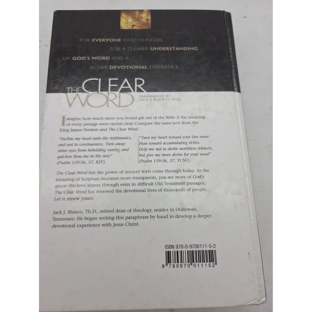 Clear Word Bible - Hardcover By Blanco, Jack - GOOD
